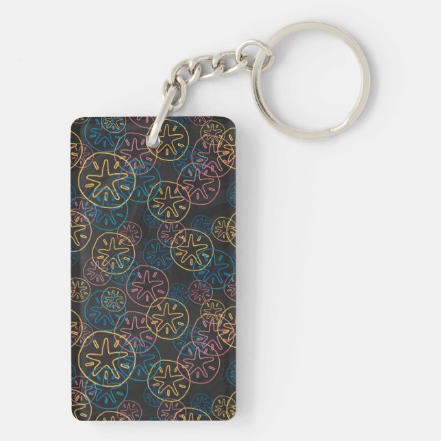 Llavero Líneas de Dólar de Arena Rojo Amarillo Azul (Atrás)