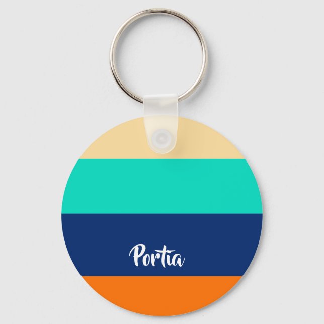 Llavero Líneas multicolores con patrones (Anverso)