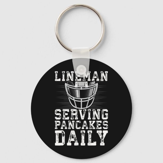 Llavero Lineman Sirve Pancakes Daily Football Lineman (Anverso)