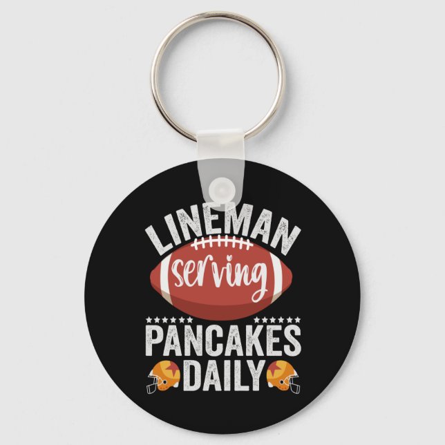 Llavero Lineman Sirve Pancakes Diariamente Gracioso Regalo (Anverso)