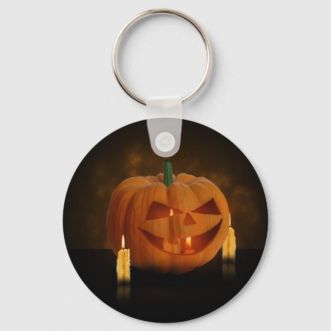 Llavero Linterna de calabaza de Halloween con velas (Anverso)