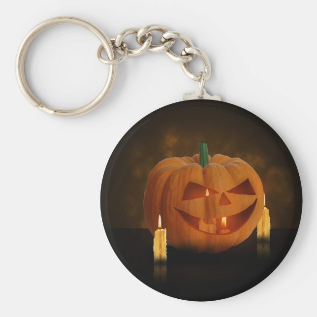 Llavero Linterna de calabaza de Halloween con velas (Frente)