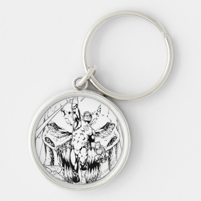 Llavero Linterna verde con flujo de luz (Frente)