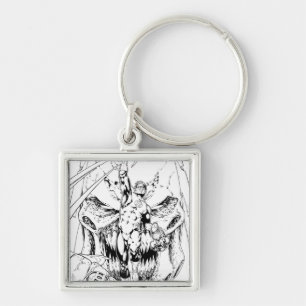 Llavero Linterna verde con la corriente de la luz