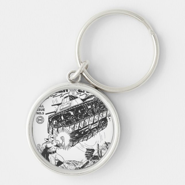 Llavero Linterna verde en las trincheras, negro y blanco (Frente)