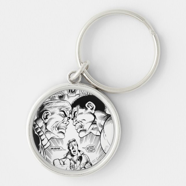 Llavero Linterna verde vs linterna verde, negro y blanco (Frente)