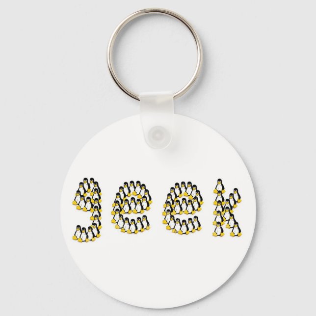 Llavero Linux Tux Geek (Anverso)