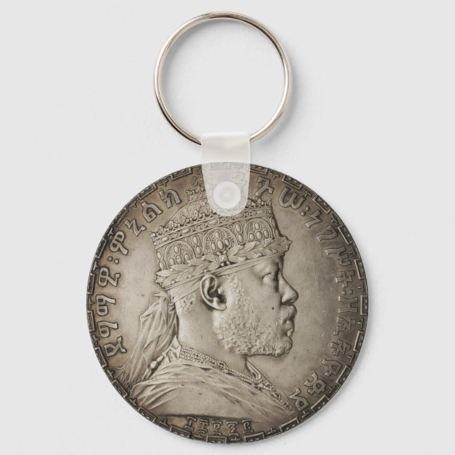 Llavero Lion of Judah Jah Army Menelik II Rasta Roots (Anverso)