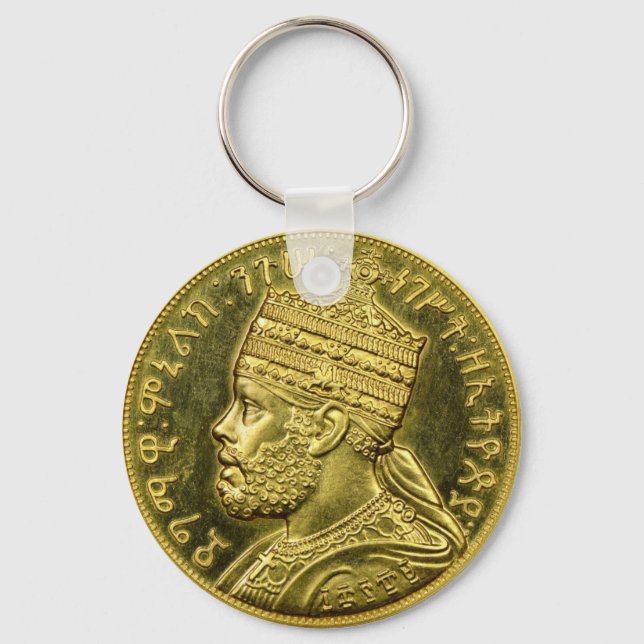 Llavero Lion of Judah Jah Army Menelik II Rasta Roots (Anverso)