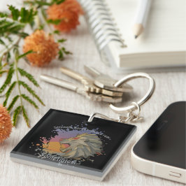 Llavero Lion Papercut Double-Sided Keychain