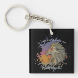 Llavero Lion Papercut Double-Sided Keychain