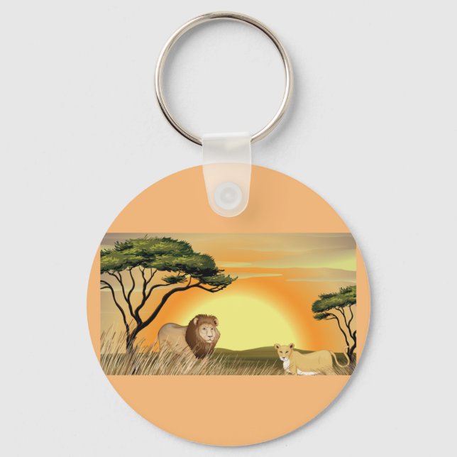 Llavero Lions In The Wild Keychain (Anverso)