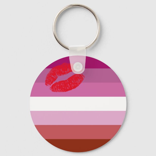 Llavero Lipstick Lesbian Pride Flag  (Anverso)