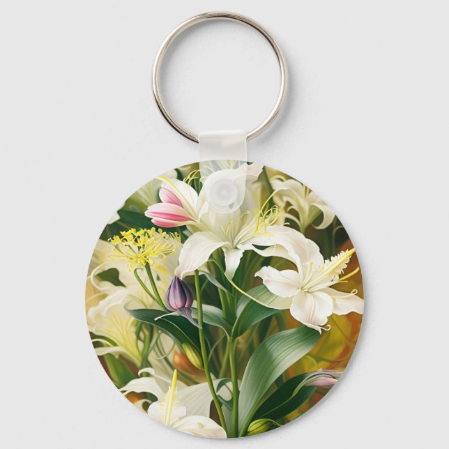 Llavero Lirios Blancos en Flor (Anverso)