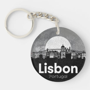 Llavero Lisboa Portugal horizonte - Arte de Viaje Vintage 
