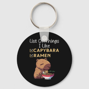 Llavero Lista De Cosas Que Me Gustan Ramen Y Capybara Dive