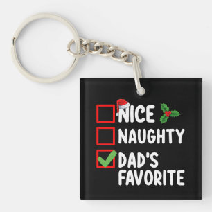 Llavero Lista de Navidad favorita de Papá Bueno y Malo Fam