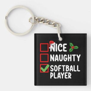 Llavero Lista de Navidades de los jugadores de Softball tr