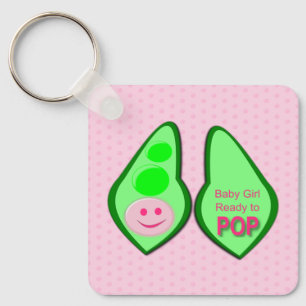 Llavero Listo para pop Girl Pea Rosa Baby Shower