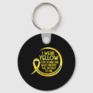 Llavero Listón Amarillo de Concientización sobre Prevenció