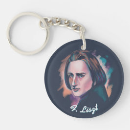 Llavero Liszt Collarín de Acrílico con Retrato en Acuarela