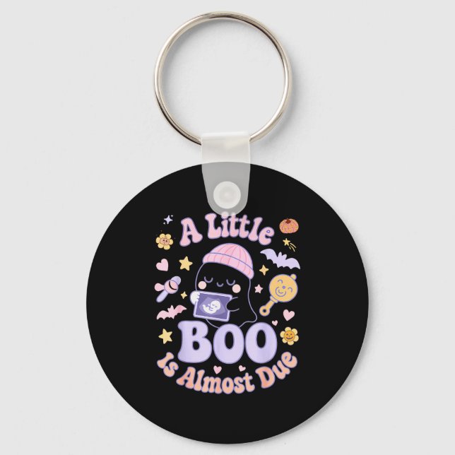 Llavero Little Boo Is Almost Due Fun Halloween Cute Pregna (Anverso)
