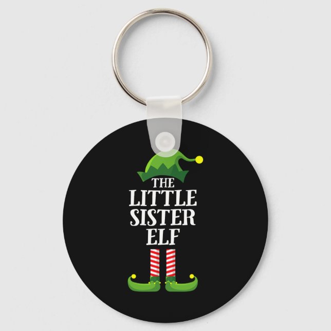 Llavero Little Sister Elf Matching Family Group Christmas  (Anverso)