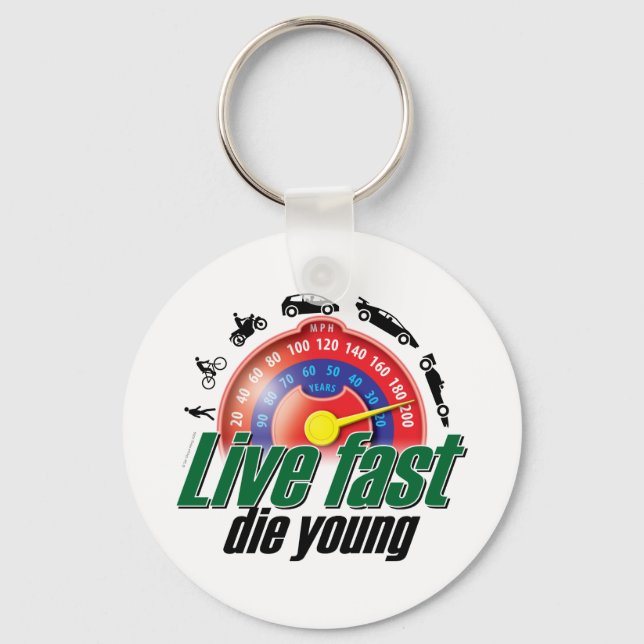 Llavero Live Fast Die Young (Anverso)