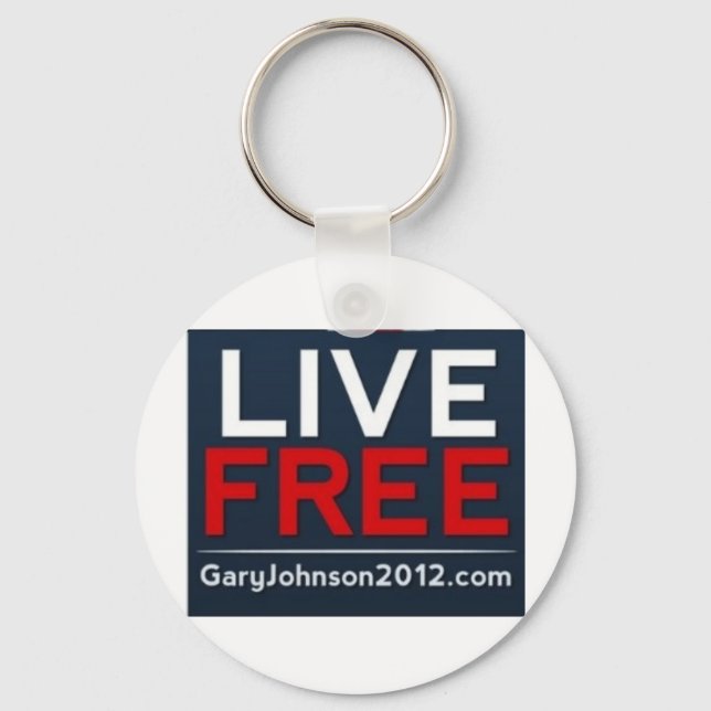 Llavero Live Free Gary Johnson para presidente 2012 (Anverso)
