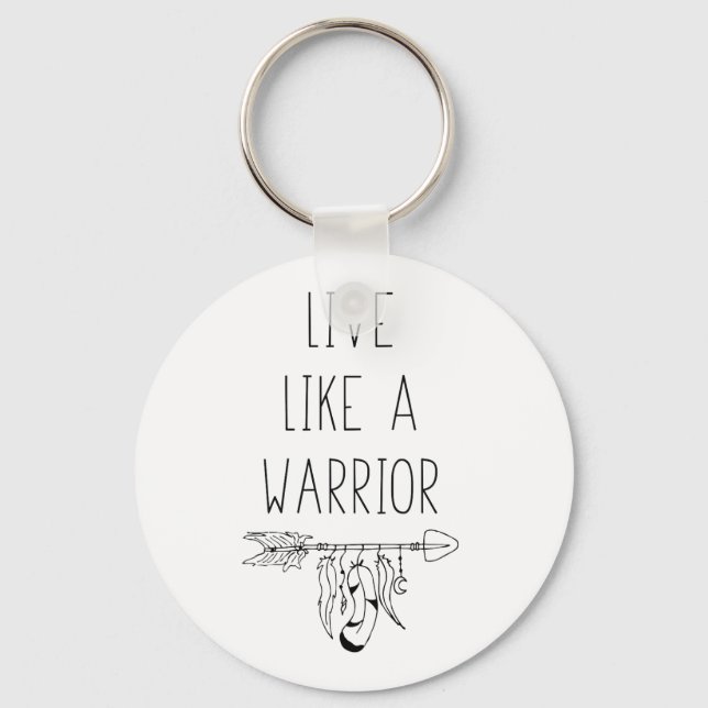Llavero Live Like A Warrior Motivational Guidance Mantra (Anverso)