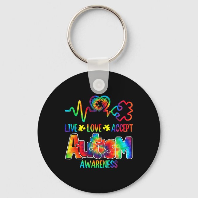 Llavero Live Love Accept Autism Awareness Support Aceptabl (Anverso)