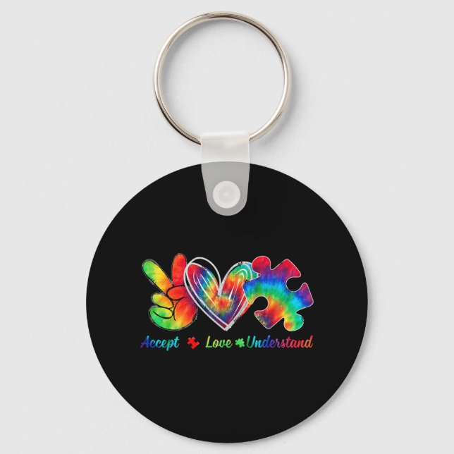Llavero Live Love Accept Autism Awareness Support Aceptabl (Anverso)