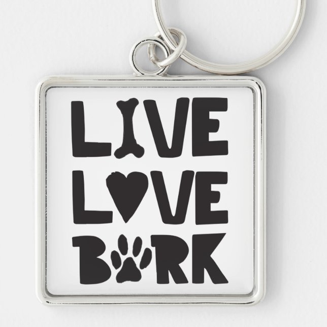Llavero Live Love Bark Happy Bark Dogs Bark Cita K9 Cita (Frente)