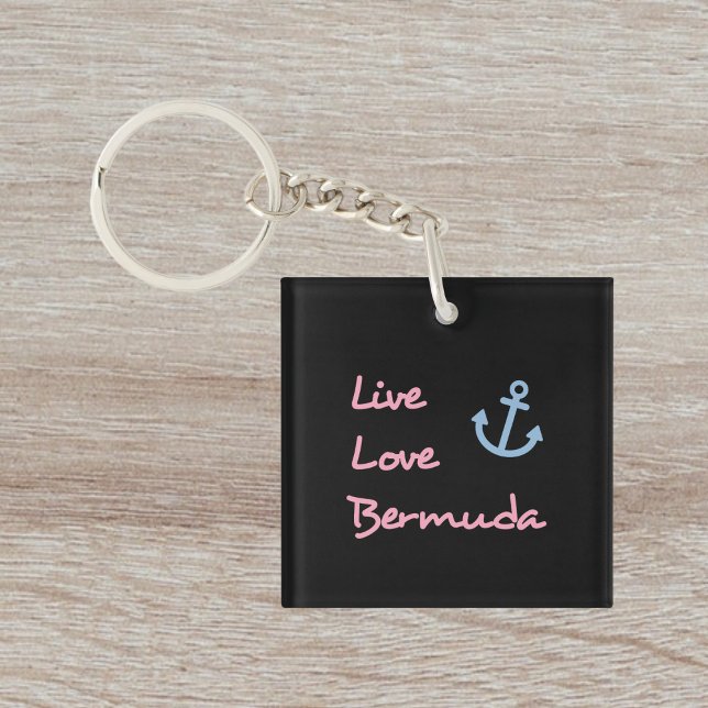Llavero Live Love Bermuda Script Text con Anchor Dark (Subido por el creador)