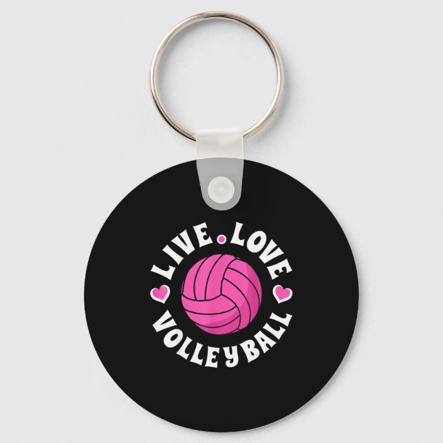 Llavero Live Love Volleyball For Women Girls Volleyball Fa (Anverso)