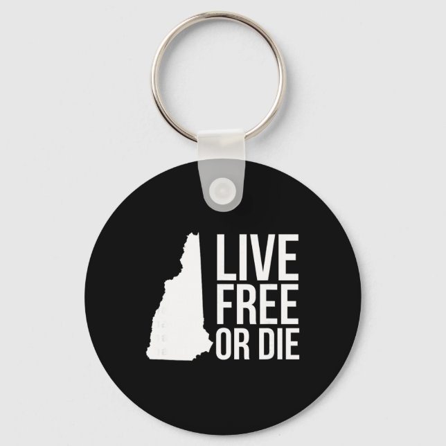 Llavero Live Or Die Nh Motto New Hampshire Map  (Anverso)