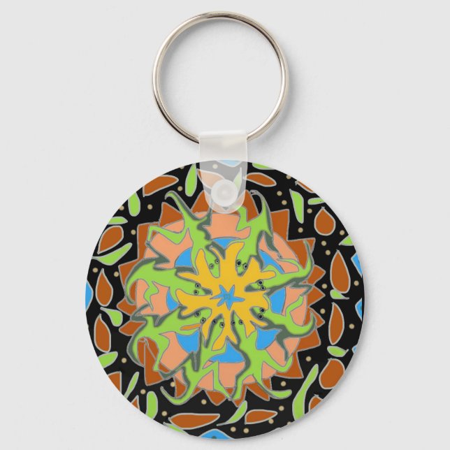 Llavero Lizard Mandala (Anverso)