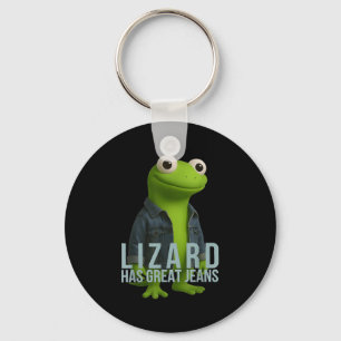 Llavero Lizard Tiene Grandes Jeans Gracioso Retro Denim Me