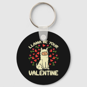 Llavero Llama a ser tu Valentín lindo alpaca masculina