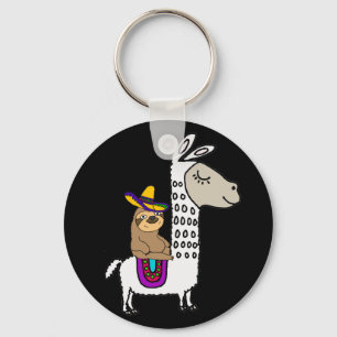 Llavero Llama blanca de una eslora corta que corre