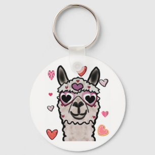 Llavero Llama de Guay con lentes de corazón