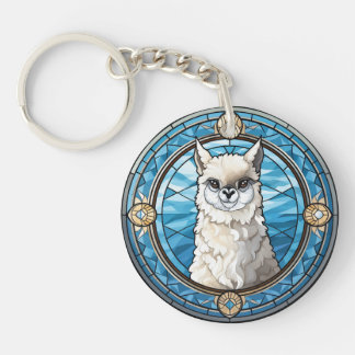 Llavero Llama de vidrio dulce con manchas