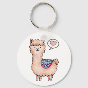 Llavero Llama del Corazón