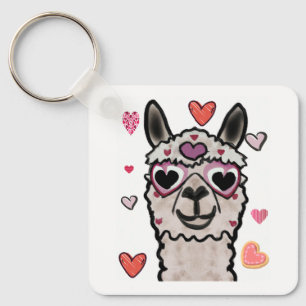 Llavero Llama dibujada con la cadena de teclas del botón d