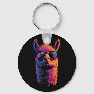 Llavero Llama divertida con Sungles coloridas sin animal d