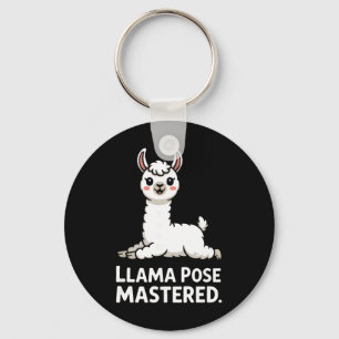 Llavero Llama Dominó la Pose Llama de Yoga Lindo Arte _1