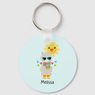 Llavero Llama Guay y Sol sonriente Kawaii