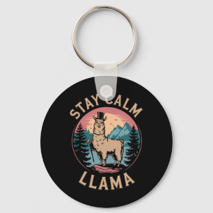 Llavero Llama Mantén la calma Alpaca divertido en la monta