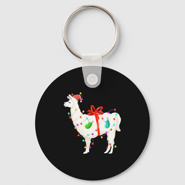Llavero Llama navideña navidad (Anverso)