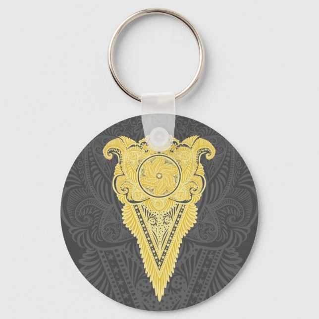 Llavero Llama Ornamental Dorada (Anverso)